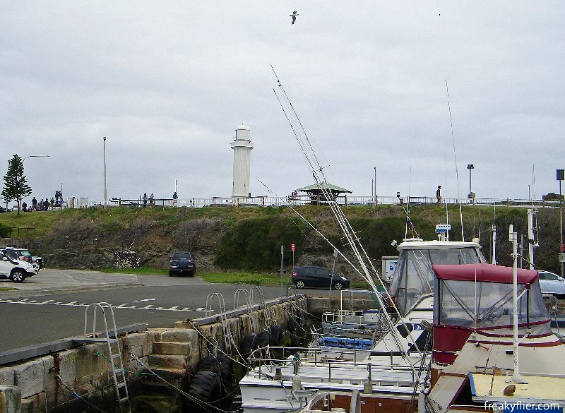 Wollongong Head (New) Lighthouse viewed from harbour