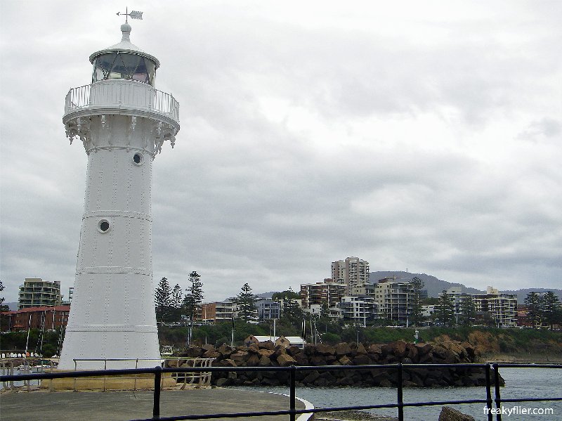 Breakwater (Old) Lighthouse overlooking the apartments on Cliff Road