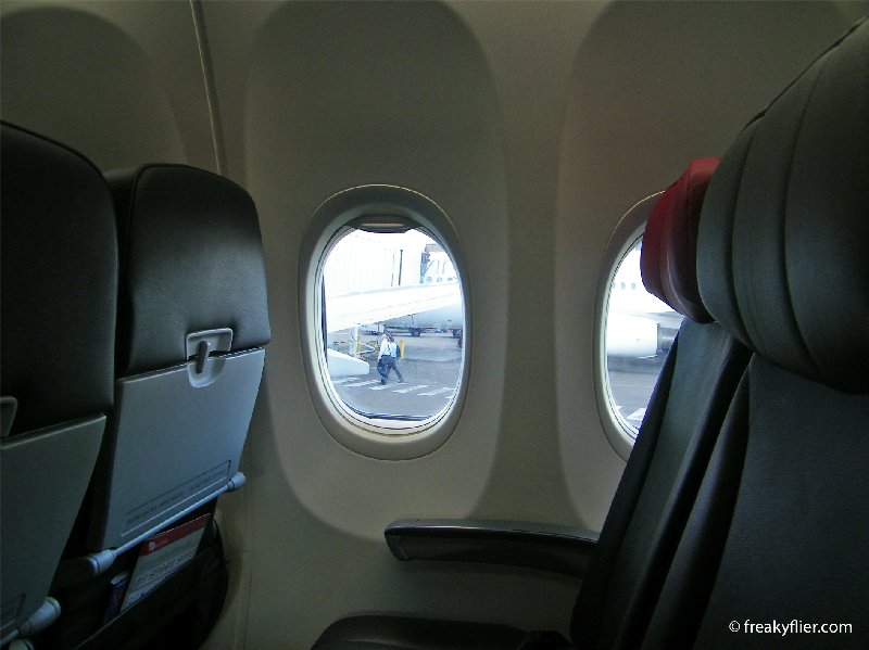 View from seat 24D, note the larger oval windows on this 737-800