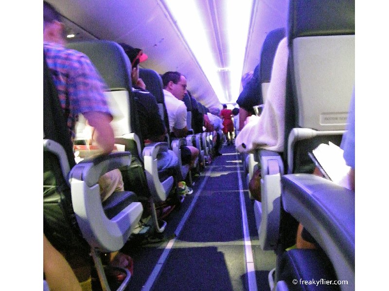 Impressive Sky Interior lighting while waiting for the trolley to make its way back down the aisle a  second time