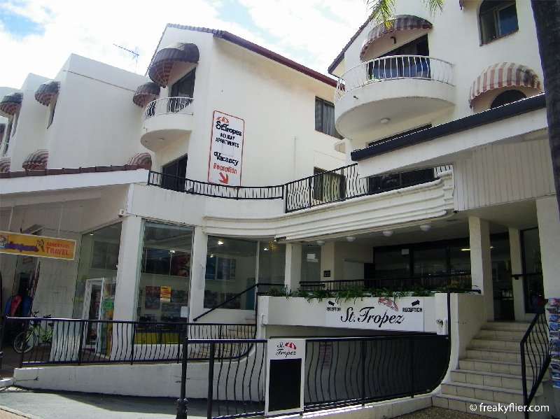 The exterior of St Tropez as seen from Orchid Ave