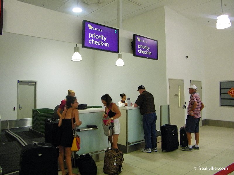 Bag drop at the premium check in counter