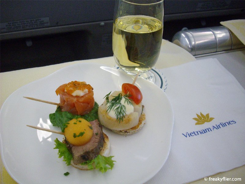 Amuse bouche, served with a French Sauvignon Blanc