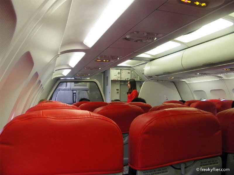Row 6 from right behind the 'Hot Seats' on Air Asia Airbus a320