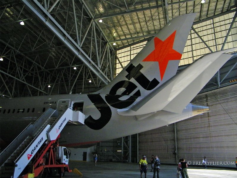 The gleaming tail of Jetstars first Boeing 787-8 Dreamliner