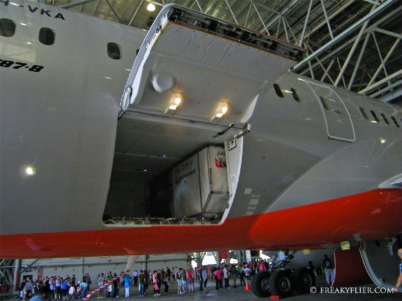 Baggage hold on Jetstars first 787 Dreamliner