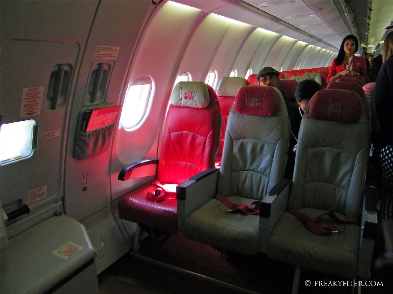 Bulkhead seats known as the 'Hot Seats'