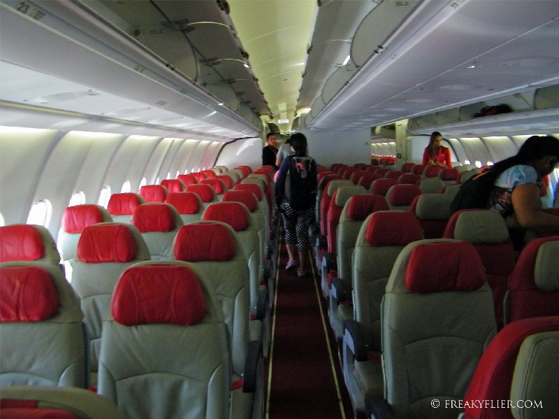 Heading towards the rear of Economy Class