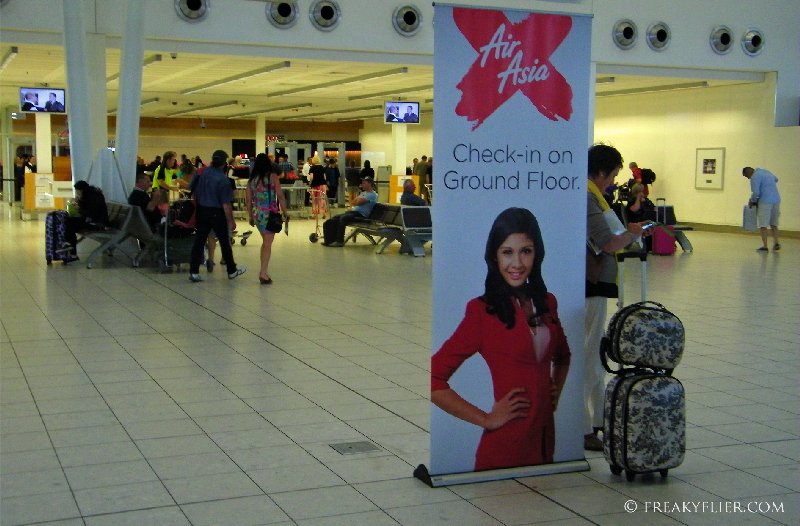 Check-in was on the ground floor in the arrivals hall next to the baggage carousels