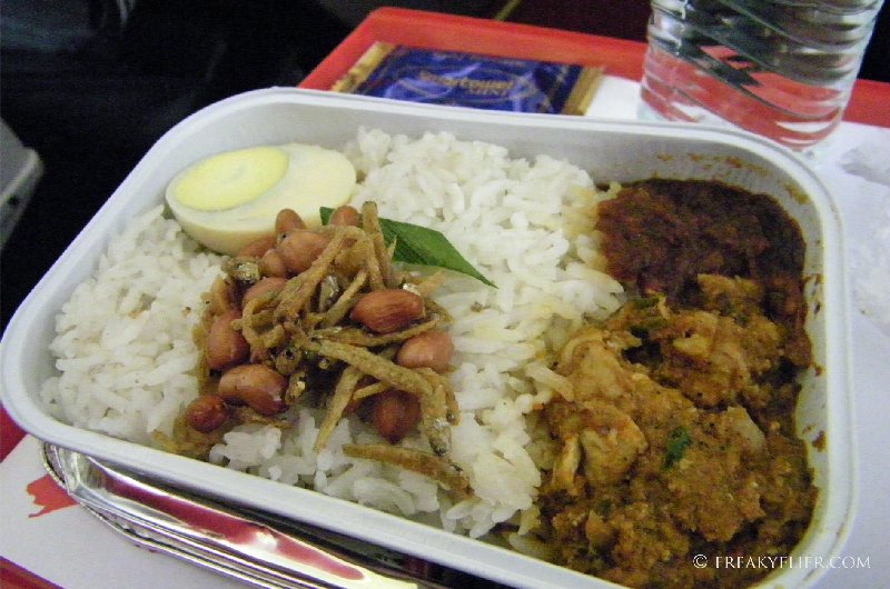 Nasi Lemak, chicken rendang an ikan bilis 