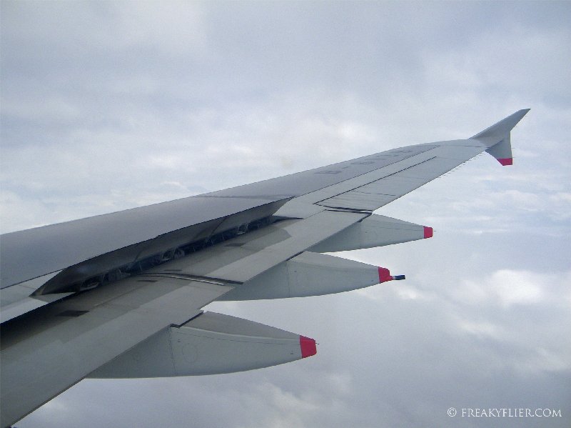 Starting decent into a wet and rainy Sydney