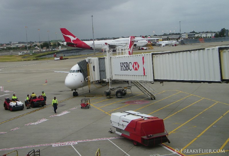The small jet after arriving at Sydney Airport Terminal 3