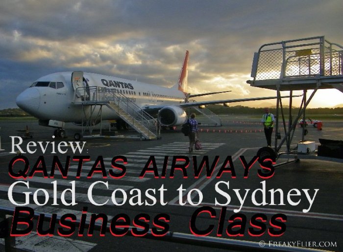 Review: QANTAS AIRWAYS Gold Coast to Sydney, Business Class
