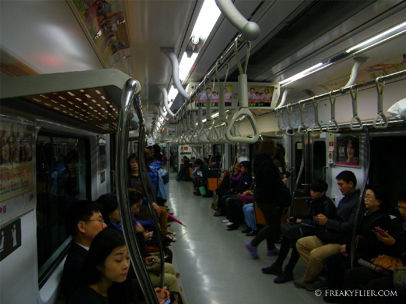 On board the subway in Seoul