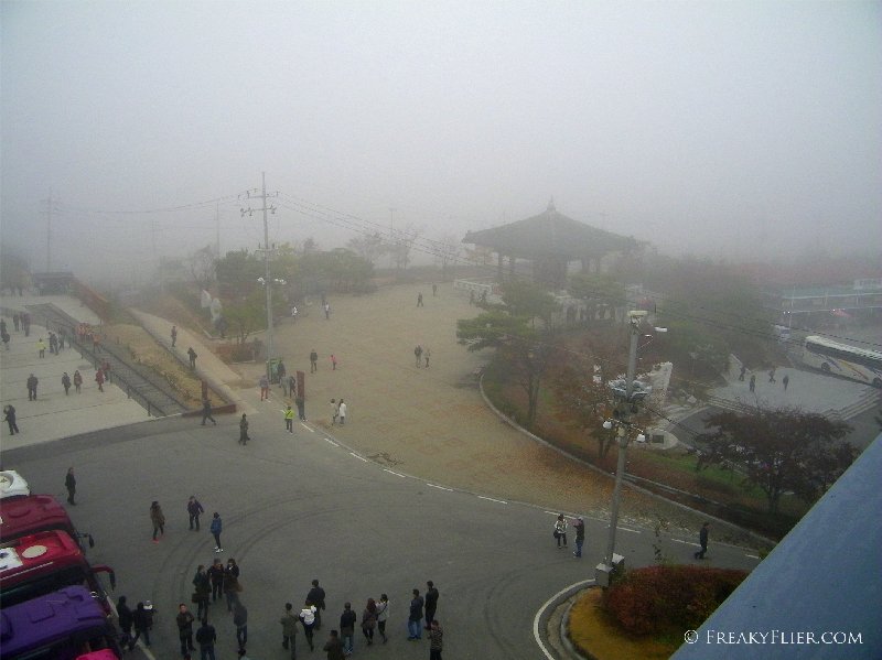 Imjingak - view from the top of the lookout on a foggy morning