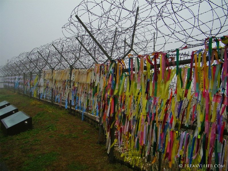Ribbons of reunification at Imjingak