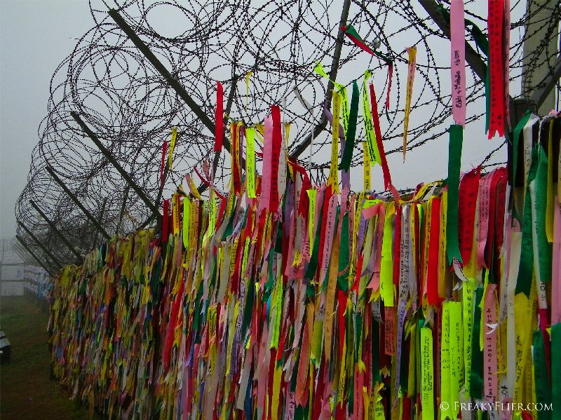 Ribbons from families at Imjingak Park