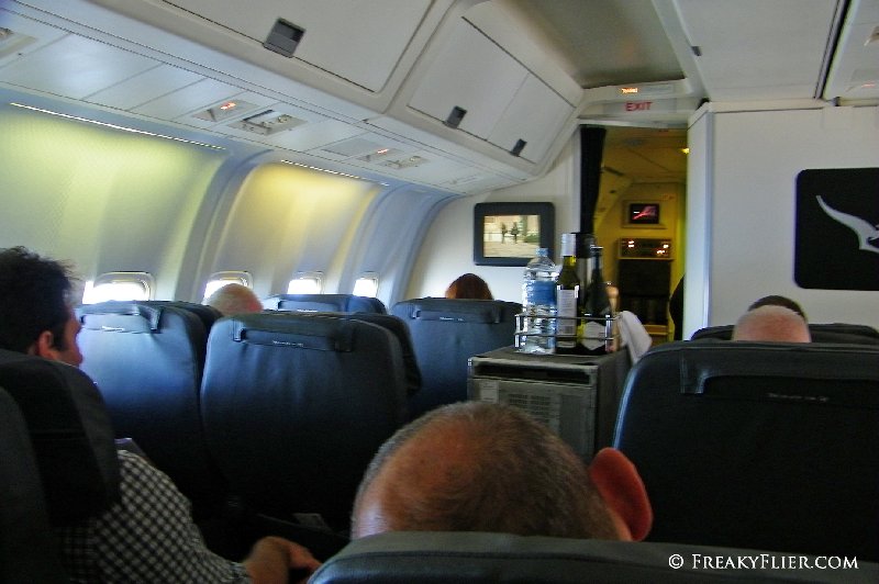 Drinks service begins on the Beoing 767-338ER to Melbourne