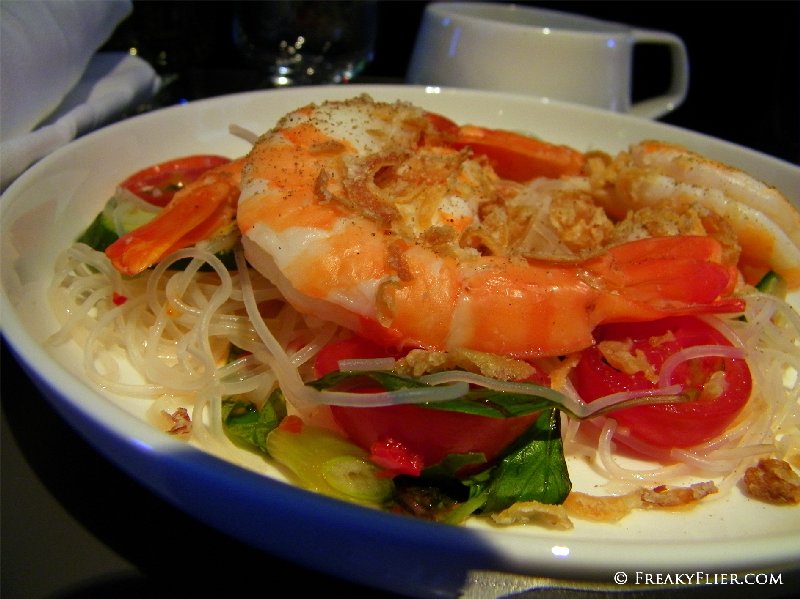 Business Class 'Snack' - Prawn and glass noodle salad 