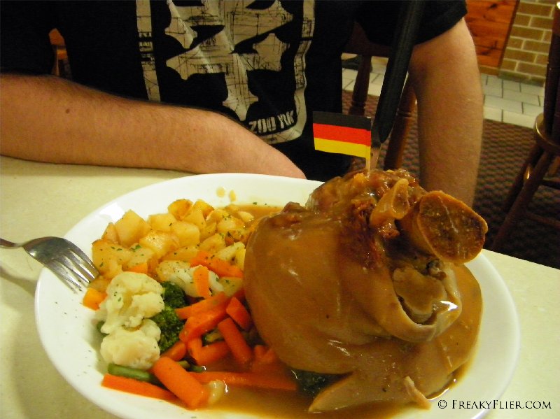 Eisbein pickled pork knuckle with potatos and vegetables - Large $26