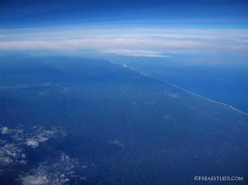 Flying over Victoria and crossing onto the mainland