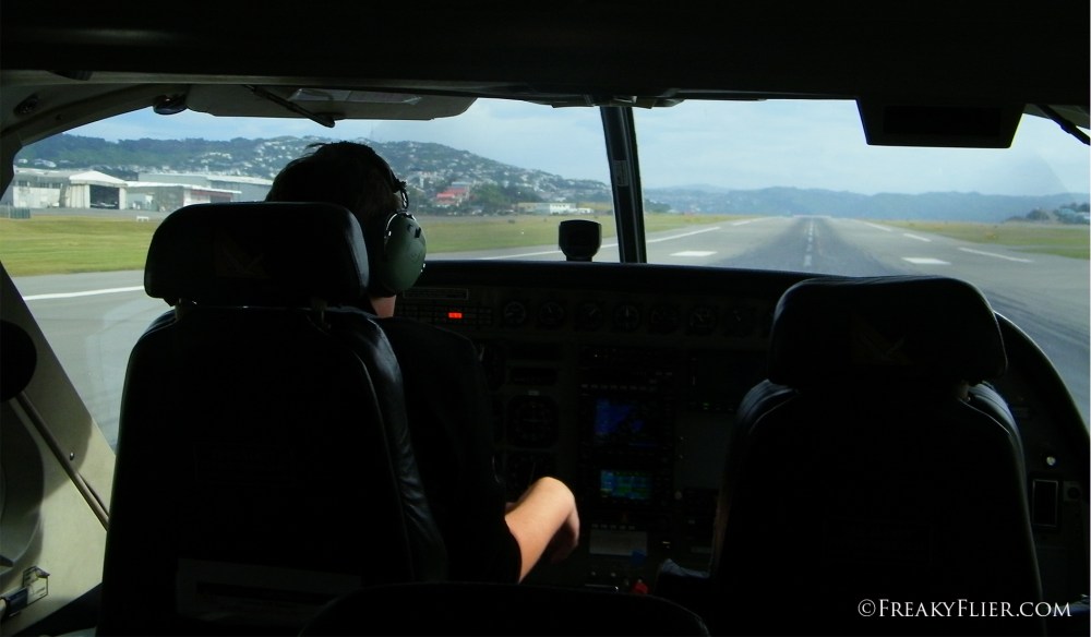 About to take off from Wellington Airport