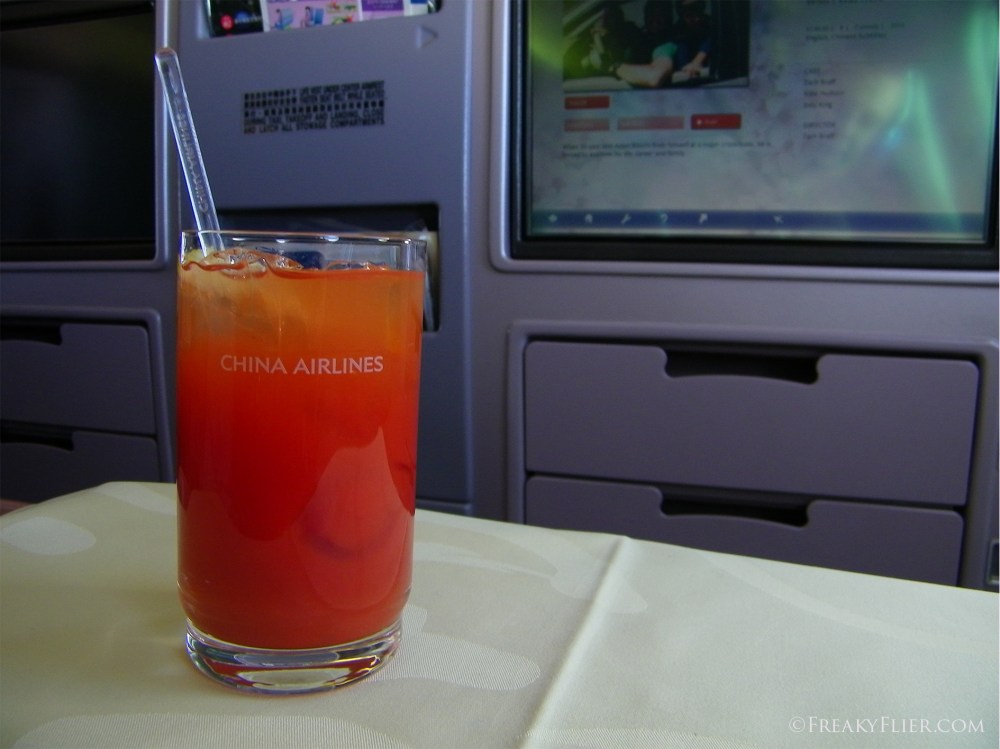 Bloody Mary in Business Class on board China Airlines
