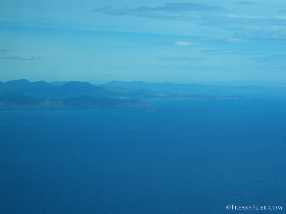 Flying over the Cook Strait