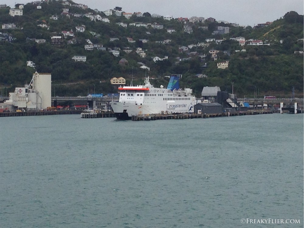 Docking in Wellington next to the M.V Arahura