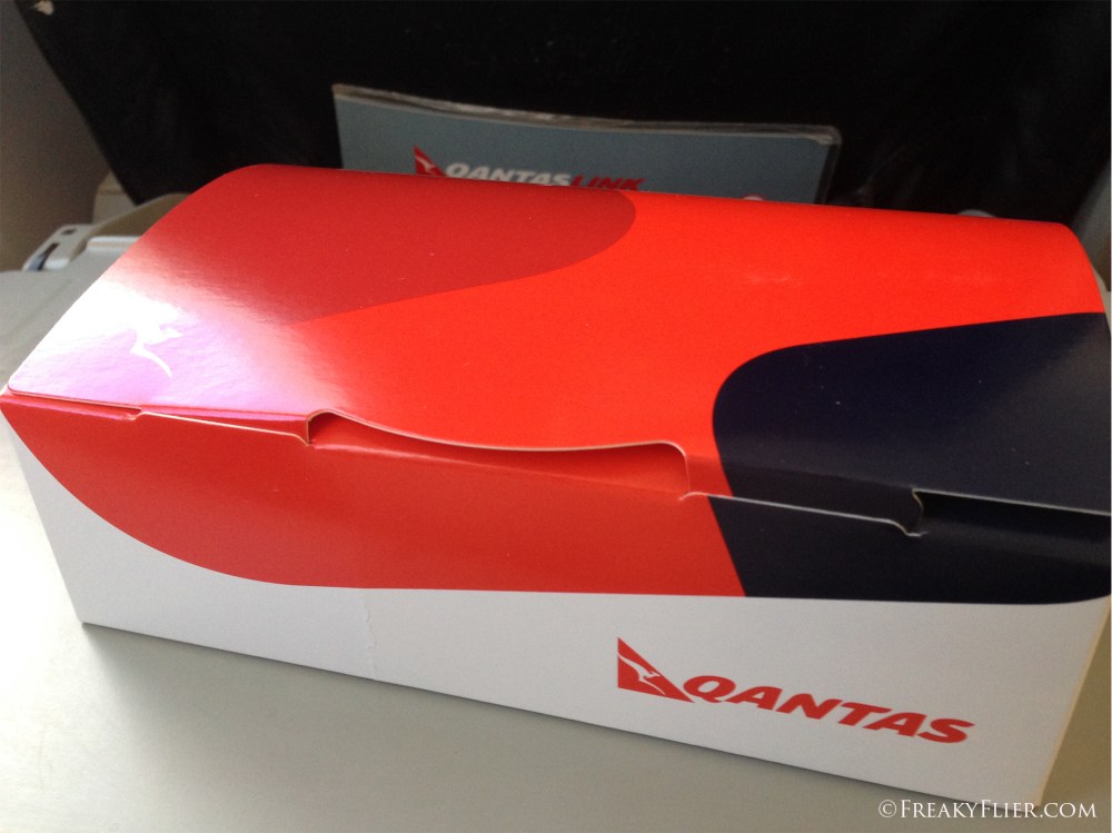 The breakfast box onboard QantasLink
