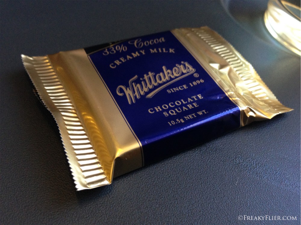 Yum. A Whitakers Chocolate Square was handed out amongst the passengers during flight