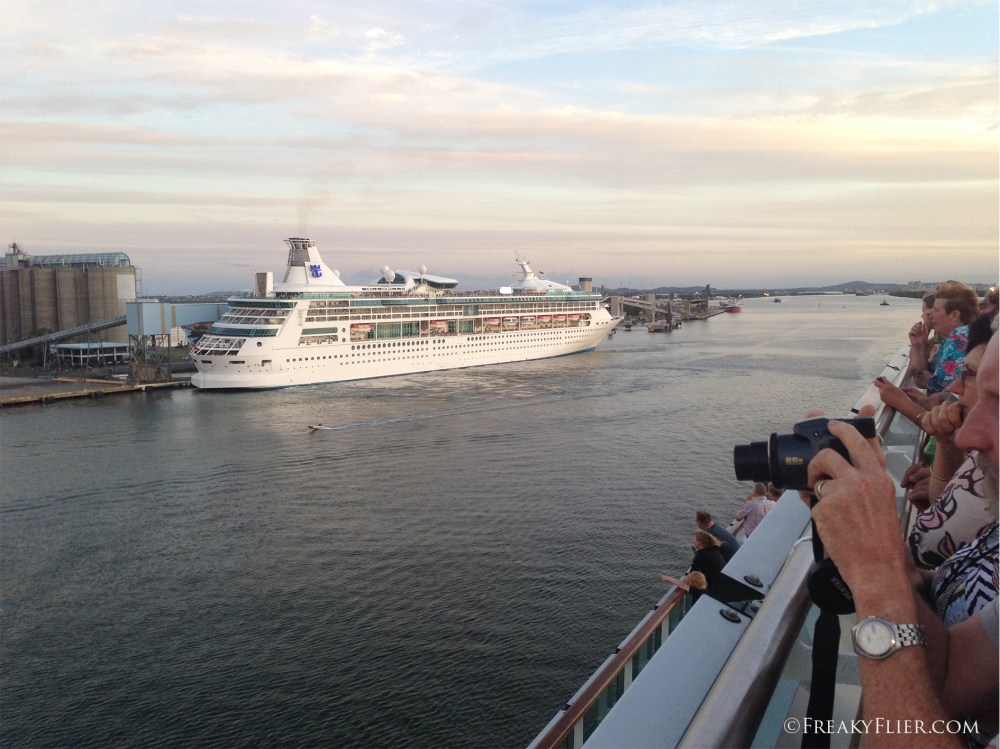 Cruising past Rhapsody of the Seas