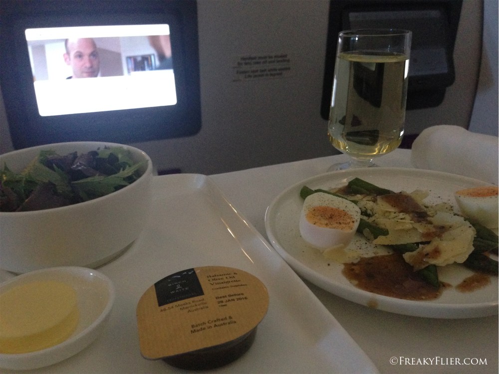 Asparagus, soft boiled egg and parmesan salad with blasamic vinegarette