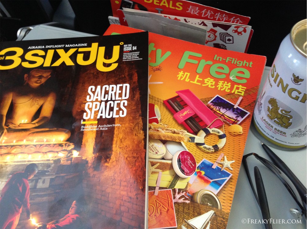 Inflight entertainment on board Air Asia heading to Mandalay