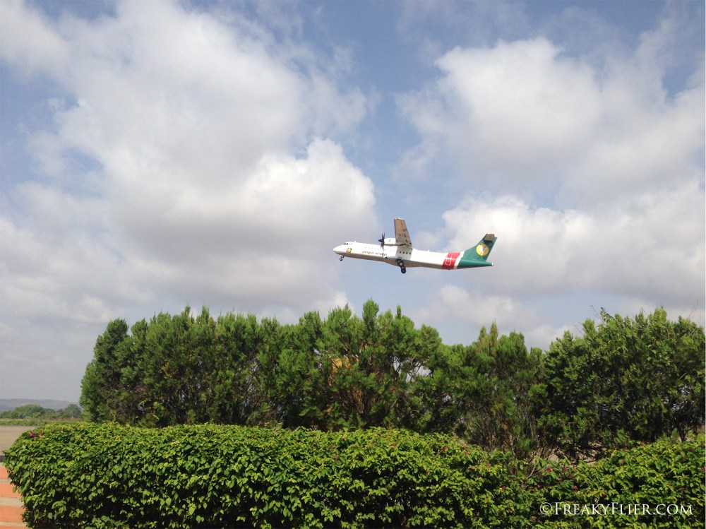 Yangon Airways ATR72-500 taking off from Heho Airport
