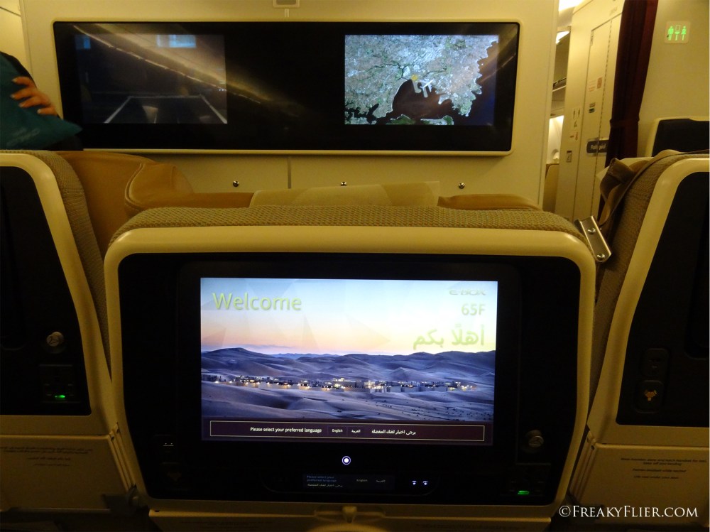 Economy Class recline and larger TV screen