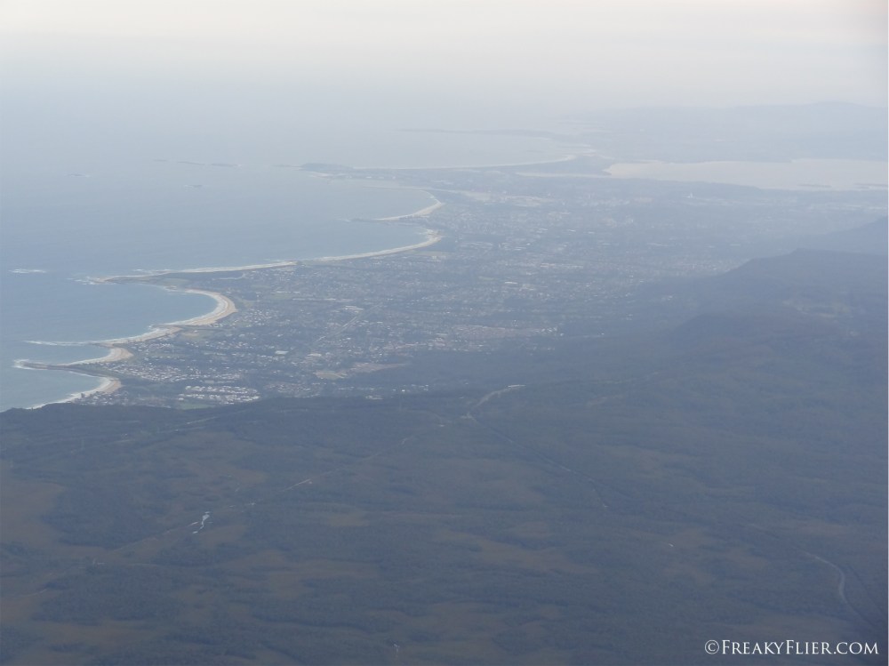 Descent into Sydney with Wollongong in the background