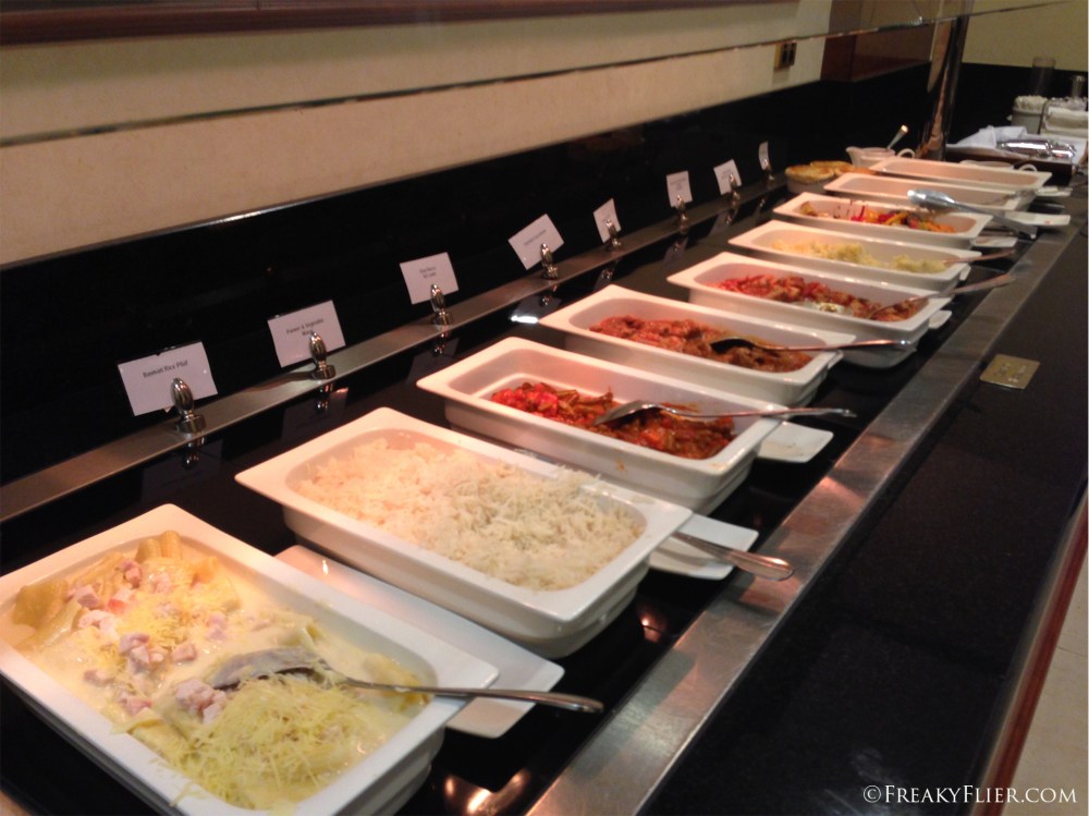 Hot selection in The Emirates Lounge Auckland