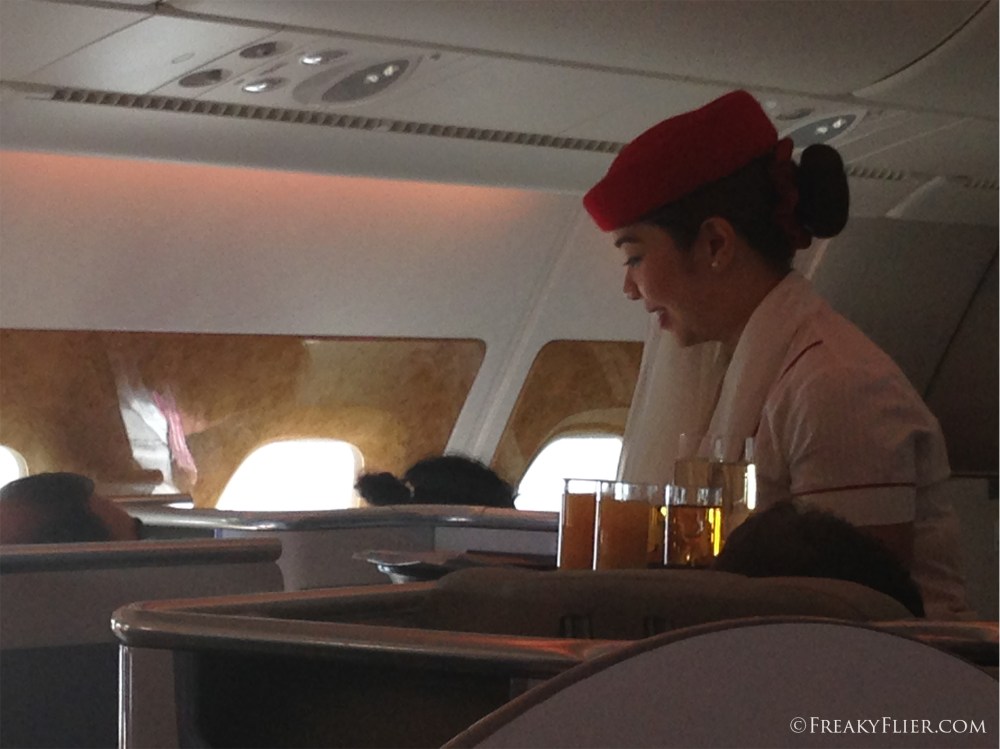 Pre departure take off with Champagne, juice or water