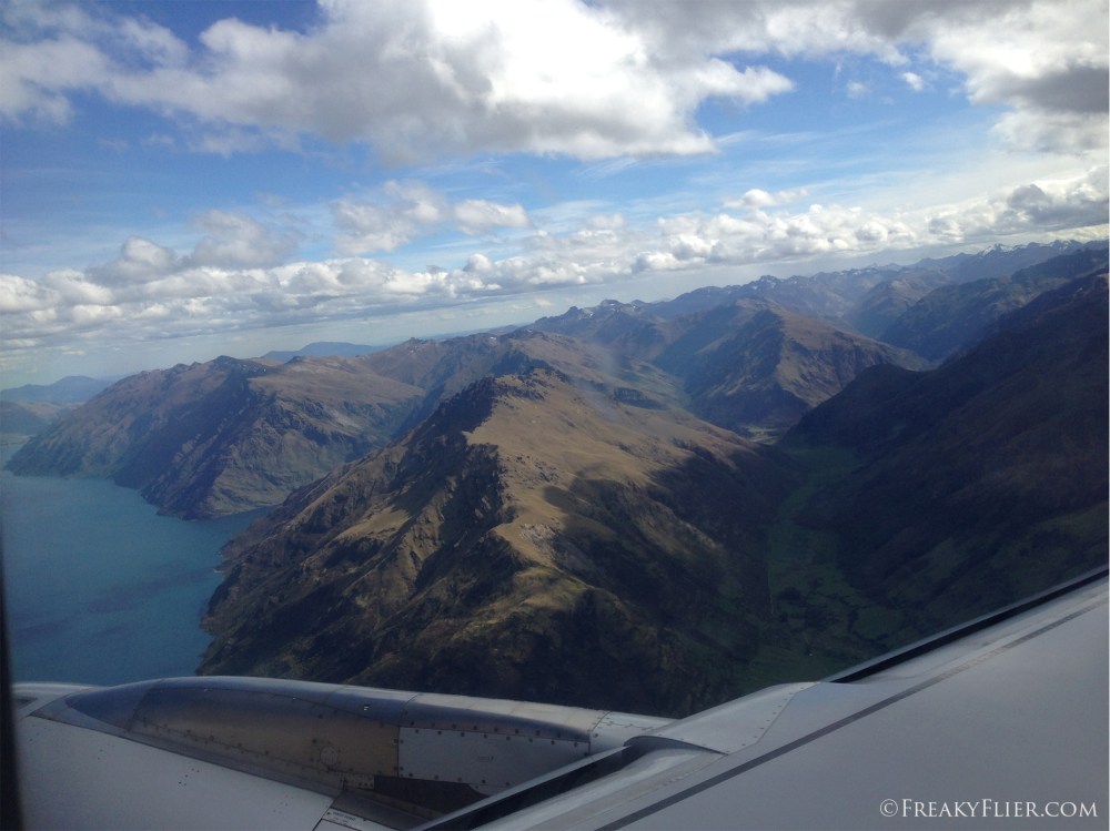Departure over the mountains of Queenstown