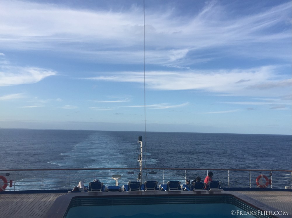 The coast of New South Wales being left behind
