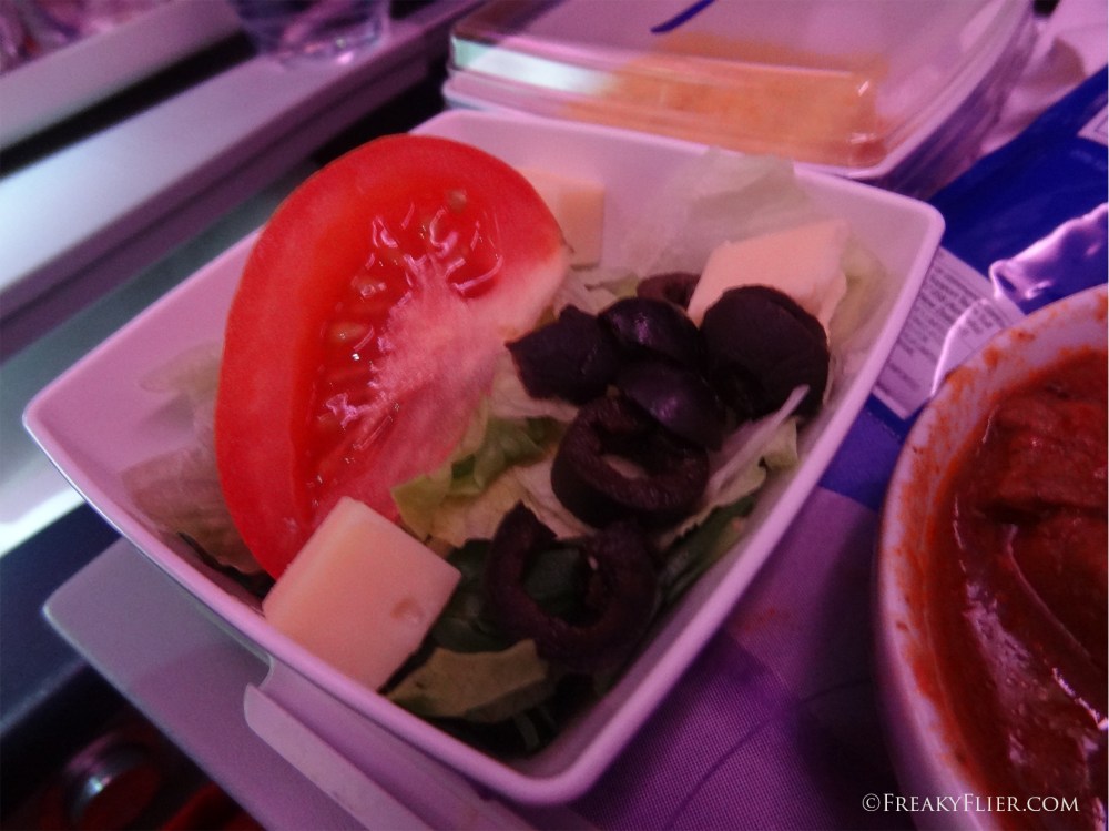 Side salad dinner on board LATAM